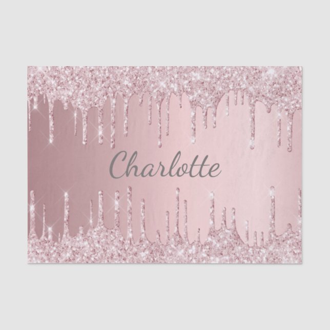 Papier Mousseline Parties scintillant rose vierge goutte monographie (Recto)