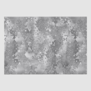 Papier Mousseline Parties scintillant Silver Glitzy Snake Print