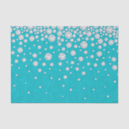 Papier Mousseline parties scintillant verte turquoise avec diamants