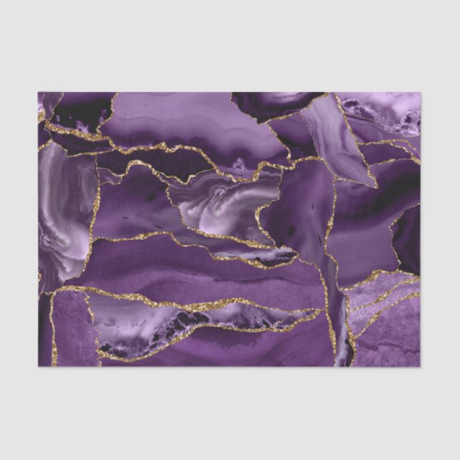 Papier Mousseline Parties scintillant violet et or Abstrait (Recto)