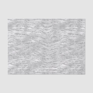 Papier Mousseline Parties scintillant Zebra Gris Argent