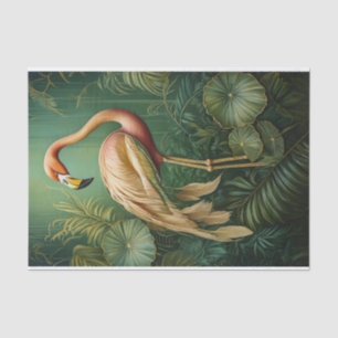 Papier Mousseline Parure de plumes de flamant rose, Élégante Botaniq