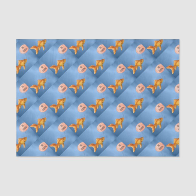 Papier Mousseline Pas de poisson d'or de pêche (Recto)