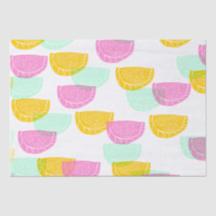 Papier Mousseline Pastel à l'aquarelle Motif Rose Vert Jaune Pastèqu