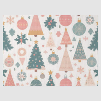 Papier Mousseline Pastel Arbre de Noël Ornements Fêtes