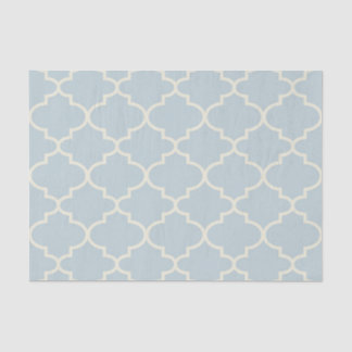 Papier Mousseline Pastel Blue Marocain Lattice Motif Tissu Papier