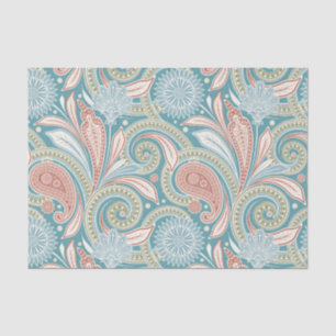 Papier Mousseline Pastel couleurs floral vintage paisley