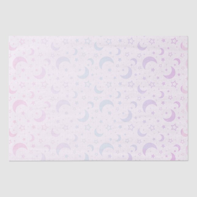 Papier Mousseline Pastel Crescent Moons et étoiles Halloween (Recto)