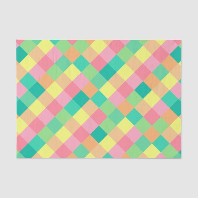 Papier Mousseline Pastel en damier (Recto)