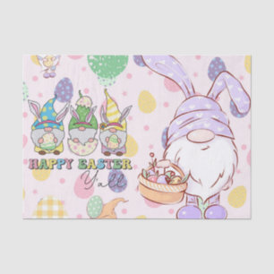 Papier Mousseline Pastel Gnomes Dites - Joyeux Pâques, vous tous!