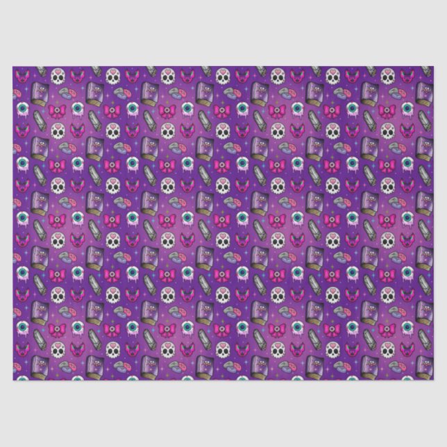 Papier Mousseline Pastel Goth - Cuisine - Halloween violet (Recto)
