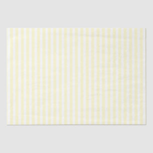 Papier Mousseline Pastel Lemon Yellow Stripes blanches Pale Yellow