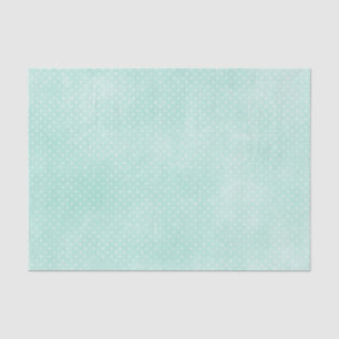 Papier Mousseline Pastel Minty Blue Turquoise Pois minuscules