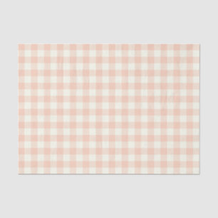 Papier Mousseline Pastel Peach En vichy Buffalo Check Plaid Motif