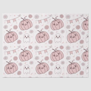 Papier Mousseline Pastel Pink Halloween Motif sans couture (2)