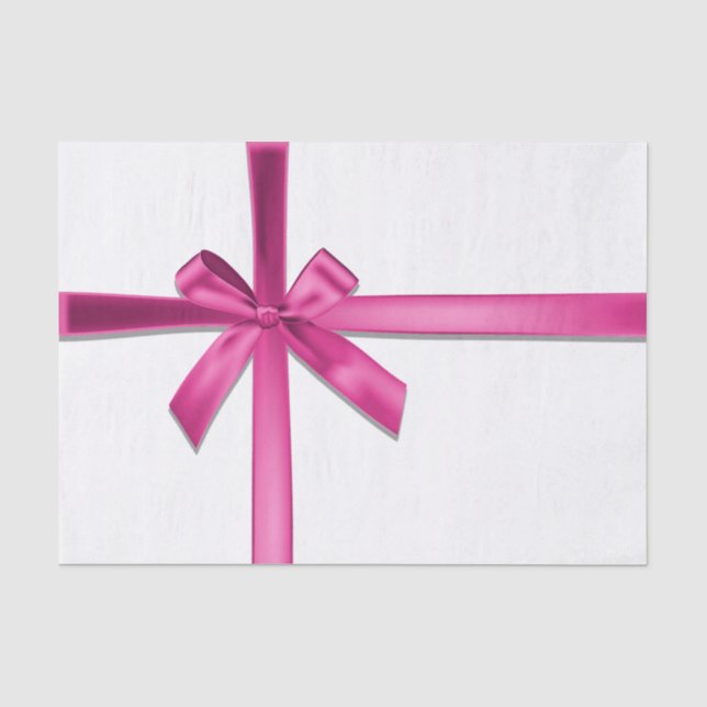 Papier Mousseline Pastel Pink Satin Ribbon Bow fête d'anniversaire (Recto)