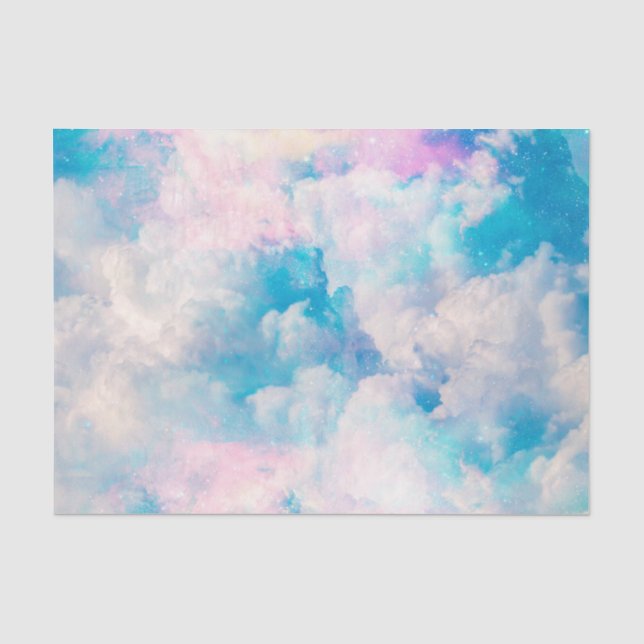 Papier Mousseline Pastel Rainbow Ciel nuageux (Recto)