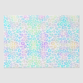 Papier Mousseline Pastel Rainbow Leopard Motif