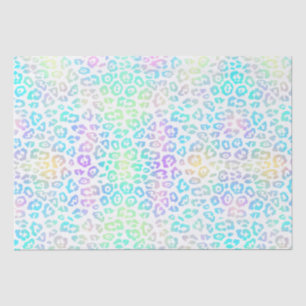Papier Mousseline Pastel Rainbow Leopard Motif