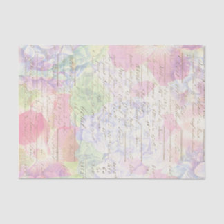 Papier Mousseline Pastel rose Vintage décolpage floral