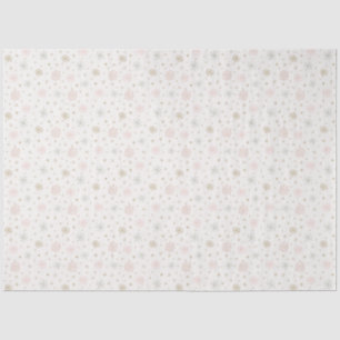 Papier Mousseline Pastel Snowflakes Off White Christmas