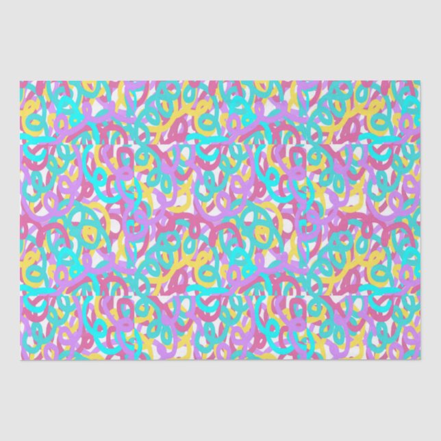 Papier Mousseline Pastel Spirales Abstrait Imprimer (Recto)