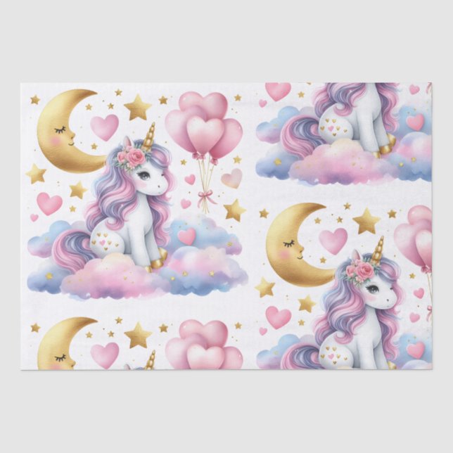 Papier Mousseline Pastel Unicorn (Recto)