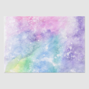Papier Mousseline Pastel Watercolor Galaxy