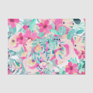 Papier Mousseline Pastels Rose Floral Fleurs Découpage