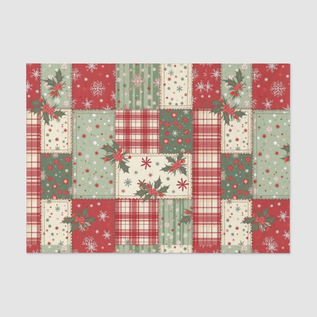 Papier Mousseline Patchwork de Noël (Recto)
