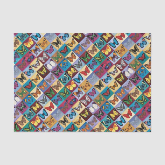 Papier Mousseline Patchwork de papillon (Recto)
