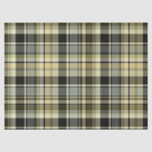 Papier Mousseline Pâte de tartan jaune-brun.