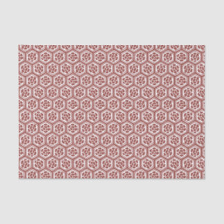 Papier Mousseline Patern japonais à fleurs de Kabuki - Rouge