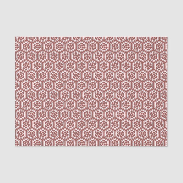 Papier Mousseline Patern japonais à fleurs de Kabuki - Rouge (Recto)