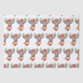 Papier Mousseline Paterna Flower Reindeer Christmas Magie