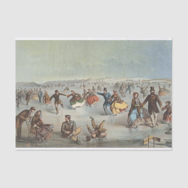 Papier Mousseline Patinage à Central Park, New York (Recto)