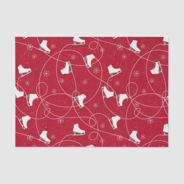 Papier Mousseline Patinage artistique sur le rouge vif (Recto)