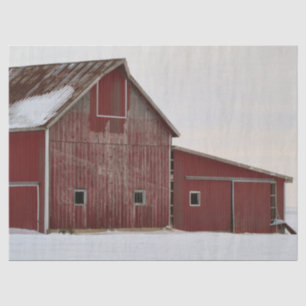 Papier Mousseline Patiné Winter Red Grange