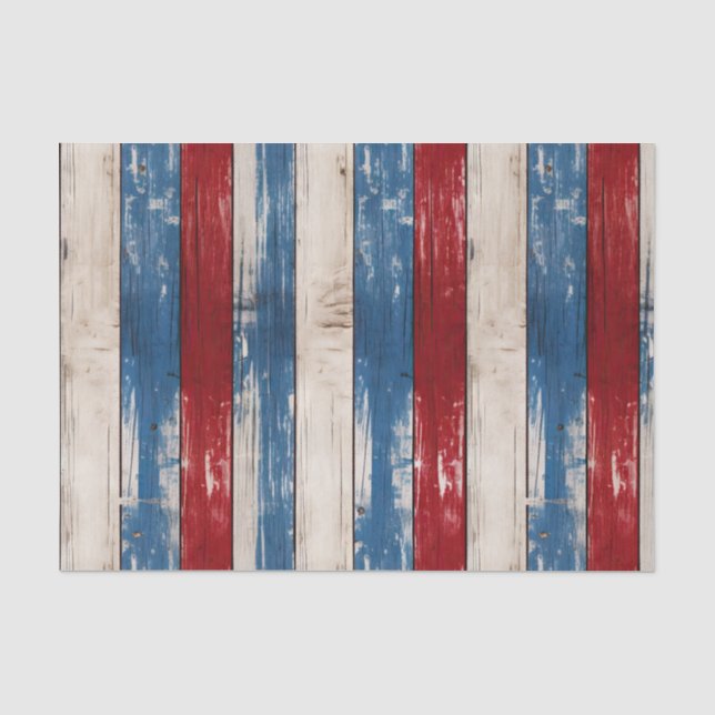 Papier Mousseline Patriotique Gold Vote Faux Wood Americana (Recto)