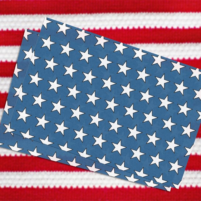 Papier Mousseline Patriotique USA Bleu américain Drapeau étoiles Mil (Créateur téléchargé)