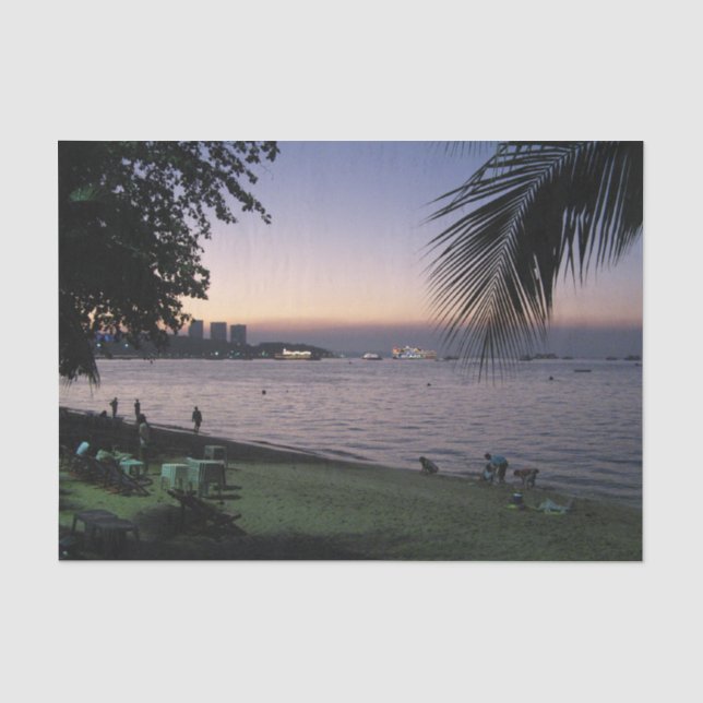 Papier Mousseline Pattaya Beach Sunset ... Chonburi, Thaïlande (Recto)