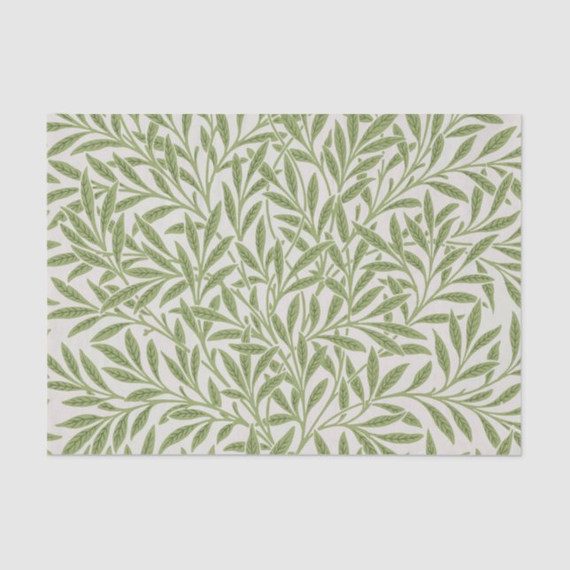 Papier Mousseline Pattern of green leafy branches  (Recto)