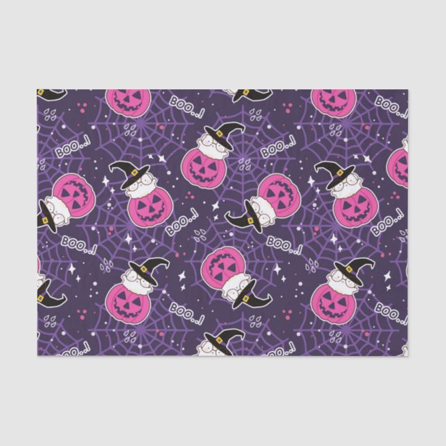 Papier Mousseline Patters de Cute Cats et Pumkins (Recto)