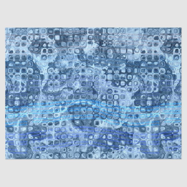 Papier Mousseline Patters d'Ocean Blue Abstract (Recto)