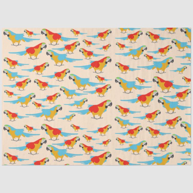 Papier Mousseline Patters du Colorful Tropical Macaw (Recto)
