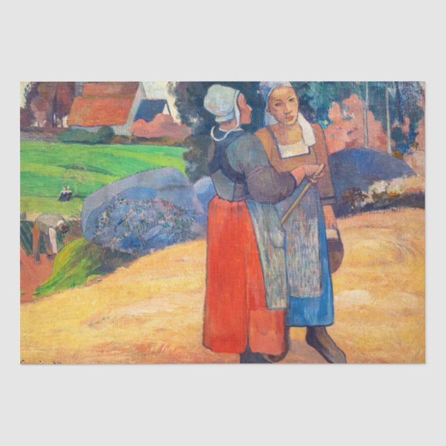 Papier Mousseline Paul Gauguin - Paysannes Bretonnes (Recto)