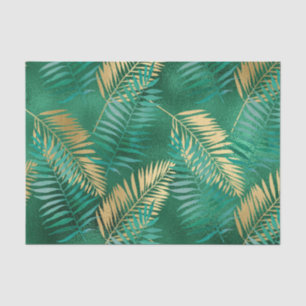 Papier Mousseline Paume vert d'émeraude Feuilles de palmier