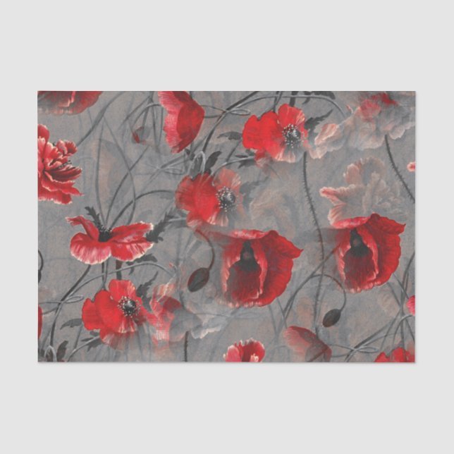 Papier Mousseline Pavot Haze (Recto)
