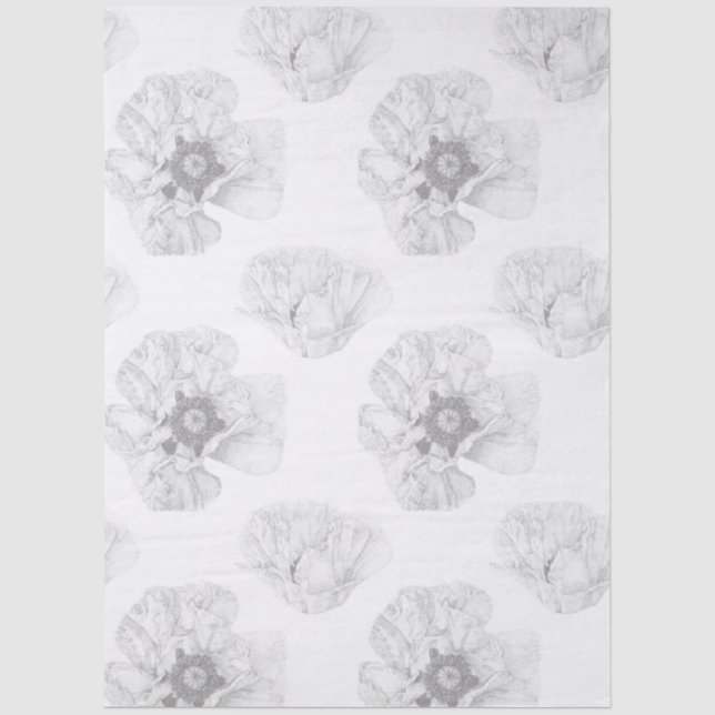 Papier Mousseline Pavot noir et blanc (Recto)
