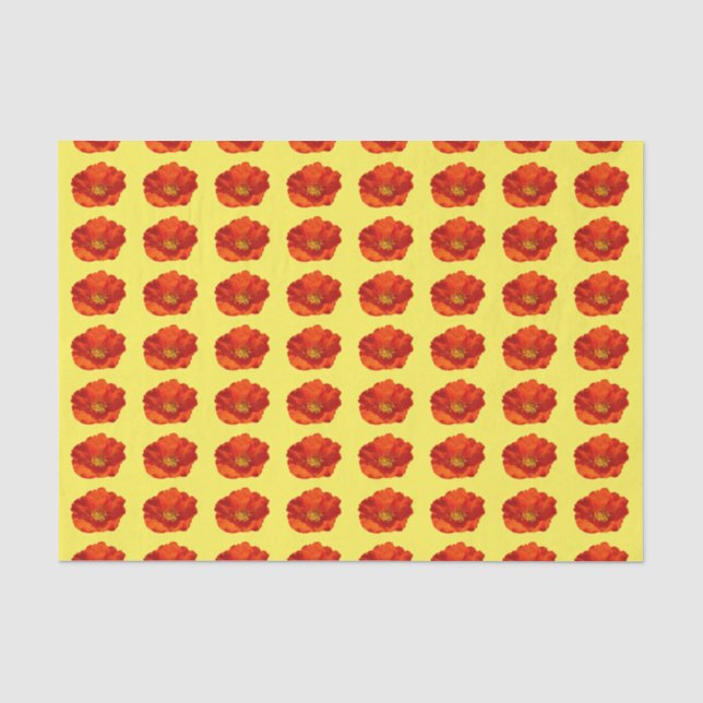 Papier Mousseline Pavot rouge de l'Alaska Fleur colorée (Recto)